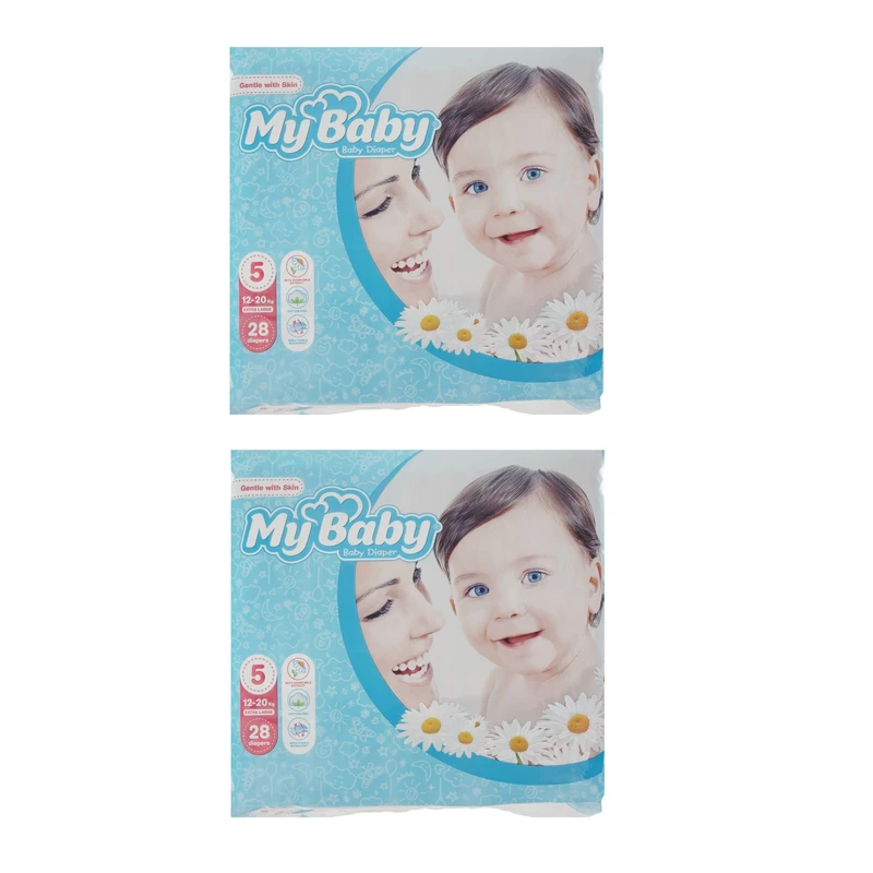 پوشک کودک مای بیبی مدل Max Care سایز ۵ دو بسته ۲۸ عددی