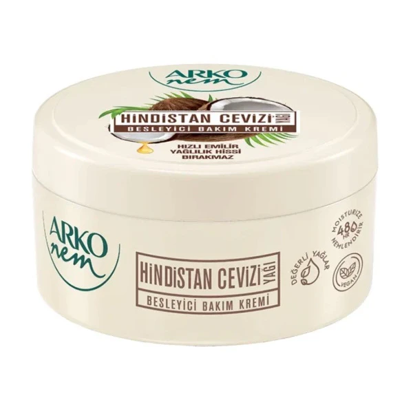 کرم مرطوب‌کننده دست و صورت آرکو نم مدل روغن نارگیل مناسب برای انواع پوست حجم 250 میلی‌لیتر