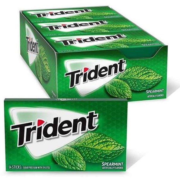 آدامس تریدنت TRIDENT با طعم نعناع کارتن 12 عددی