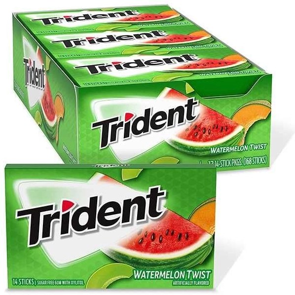 آدامس تریدنت TRIDENT با طعم هندوانه کارتن 12 عددی