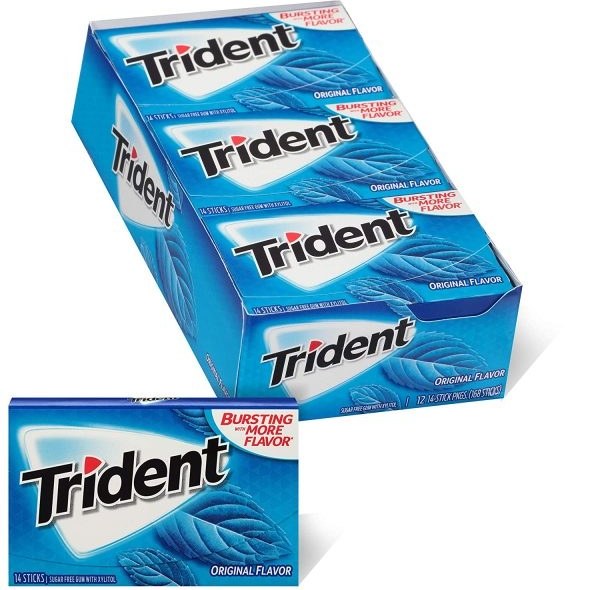 آدامس تریدنت Trident با طعم Original (نعناع تند) کارتن ۱۲ عددی